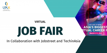 White and Blue Modern Virtual Job Fair Poster (1080 × 1350 piksel) (Banner (Lanskap))